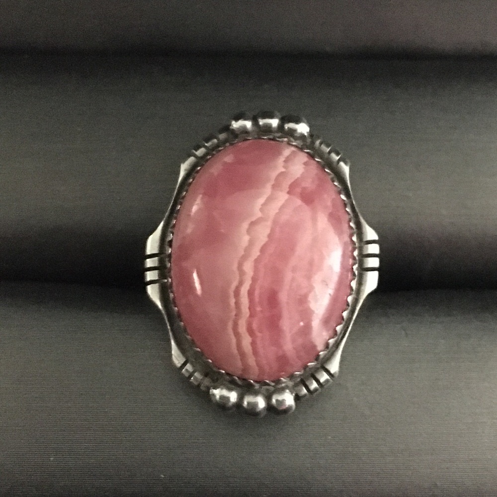 Sterling Silver Pink Rhodochrosite Ring